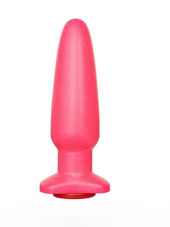 Гладкий розовый анальный плаг - 18,5 см.